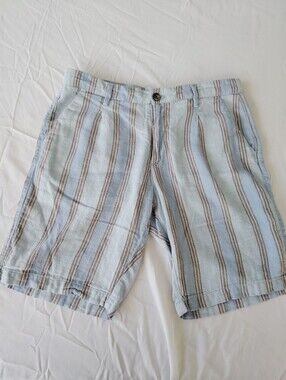 Smog Original Men's Light Blue Striped Casual Shorts M